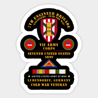 7th Eng Bde, VII Corps, 7th Army, Ludendorff, Germany w COLD SVC X 300 Sticker